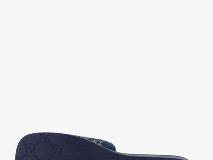 GUCCI Denim Sliders mit GG-Motiv