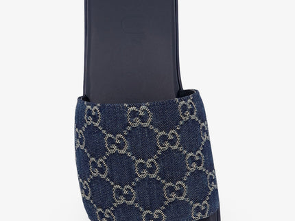 GUCCI Denim Sliders mit GG-Motiv