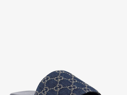 GUCCI Denim Sliders mit GG-Motiv