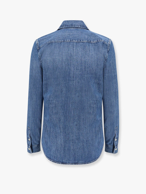 Denim shirt with embroidered logo