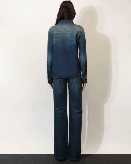 Denim shirt with embroidery