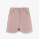 Denim shorts with frayed edges