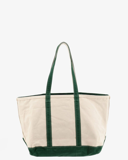 Denim shoulder bag with embroidered logo on the front