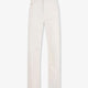 Denim trousers with metal Horsebit detail on the back