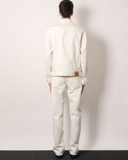 Denim trousers with metal Horsebit detail on the back
