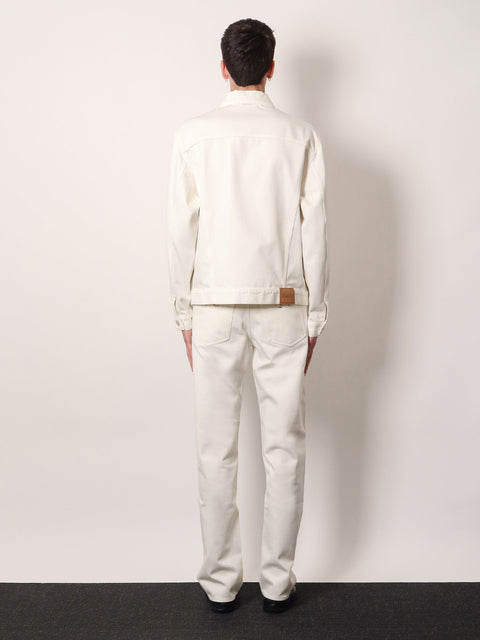 Denim trousers with metal Horsebit detail on the back