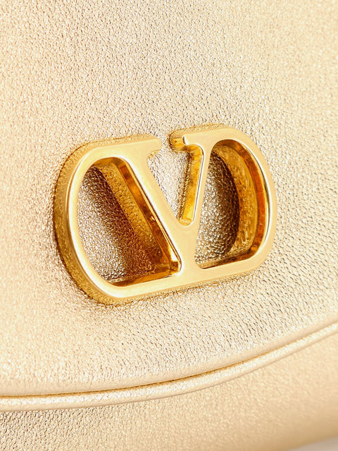DeVain laminated leather shoulder bag