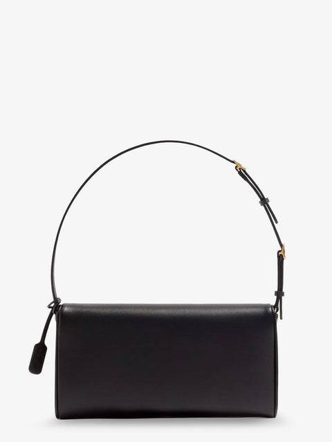 DeVain Leather Shoulder Bag with Metal VLogo Signature