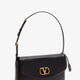 DeVain Leather Shoulder Bag with Metal VLogo Signature
