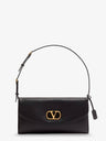 DeVain Leather Shoulder Bag with Metal VLogo Signature