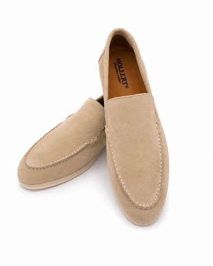 HOLLERT | Herren Loafer aus Kalbsveloursleder | Beige