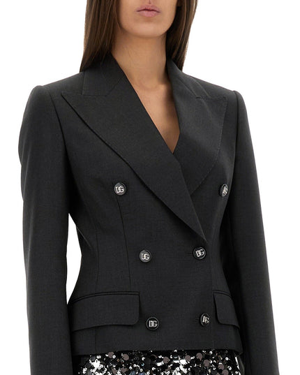 DOLCE DOUBLE-BREASTED JACKET WITH DG LOGO BUTTONS
