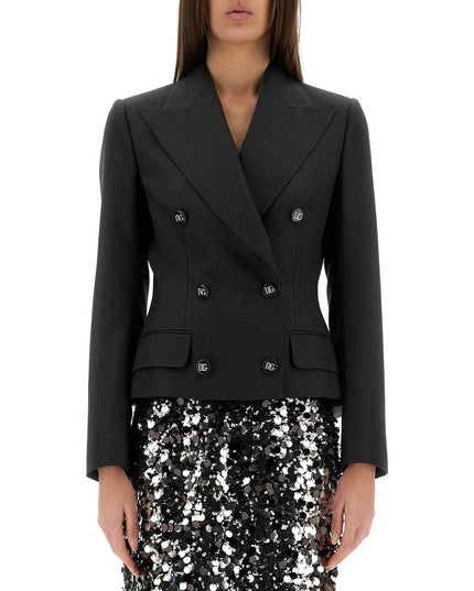 DOLCE DOUBLE-BREASTED JACKET WITH DG LOGO BUTTONS