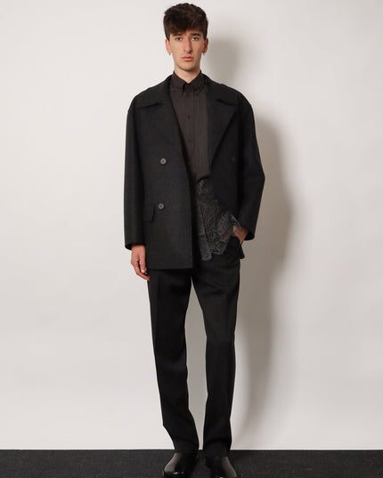 Double-breasted wool felt peacoat