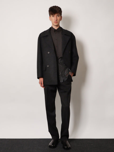 Double-breasted wool felt peacoat