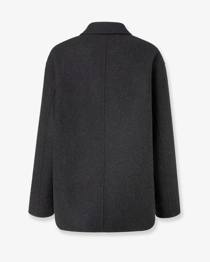 Double-breasted wool felt peacoat