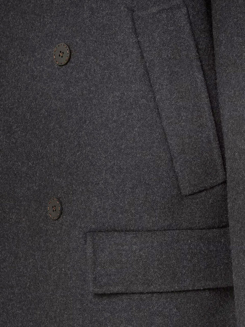 Double-breasted wool felt peacoat