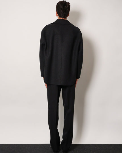 Double-breasted wool felt peacoat