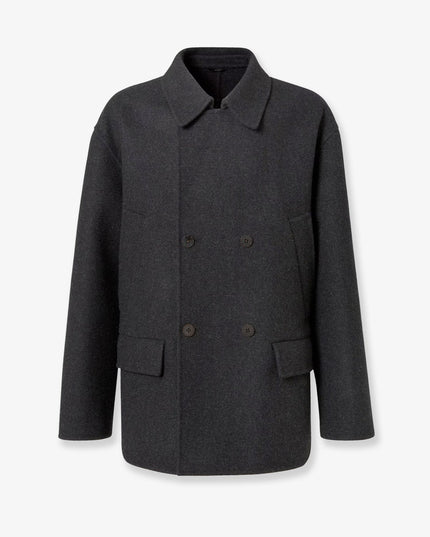 Double-breasted wool felt peacoat