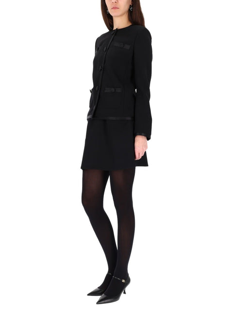DOUBLE CREPE BASQUE SKIRT