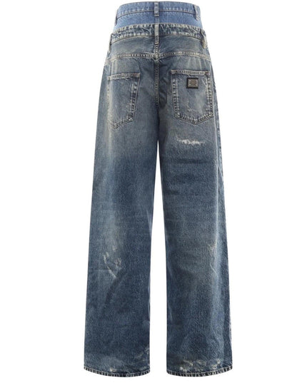 DOUBLE LAYER DENIM JEANS