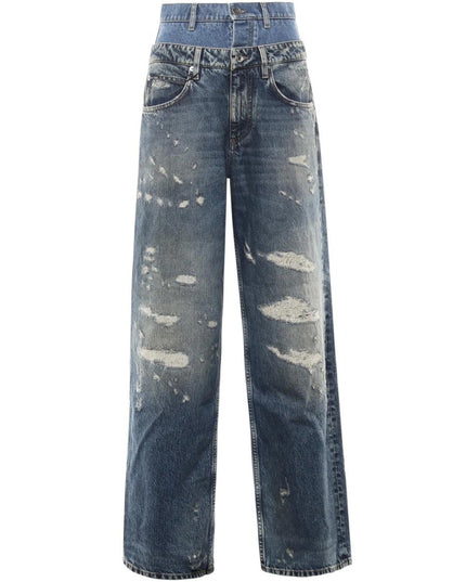 DOUBLE LAYER DENIM JEANS