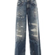 DOUBLE LAYER DENIM JEANS