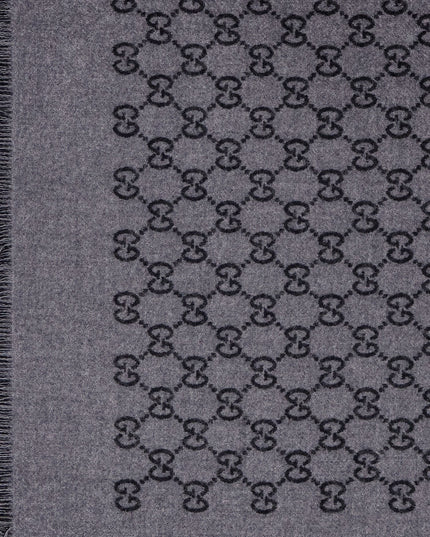 Double wool jacquard scarf with GG motif
