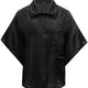 Draped Black Satin Batwing Shirt-3