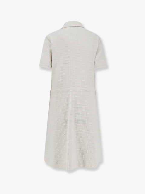 Dress with adjustable drawstring