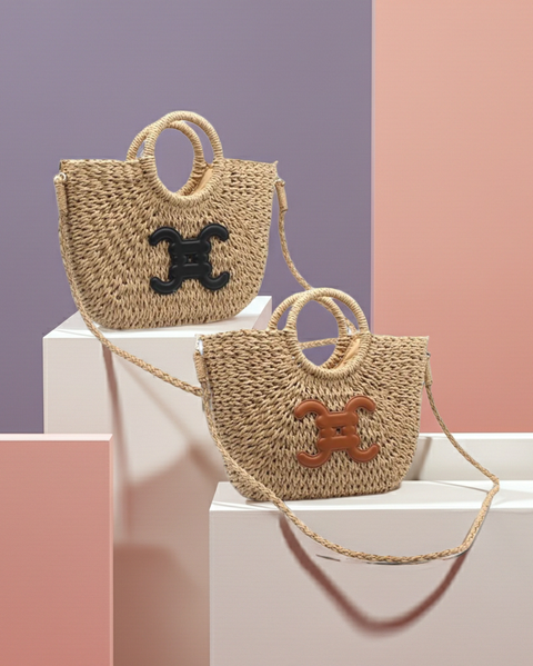 Geflochtene Jutetasche mit CC-Logo - Elegante Tasche in 2 Farben