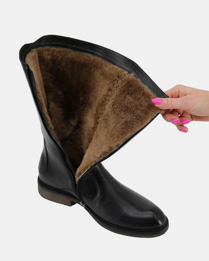 HOLLERT | Lammfell-Winterstiefel 0460 | Schwarzbraun | Herren