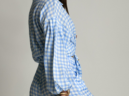 MOLLY Musselin-Set - Blau kariert