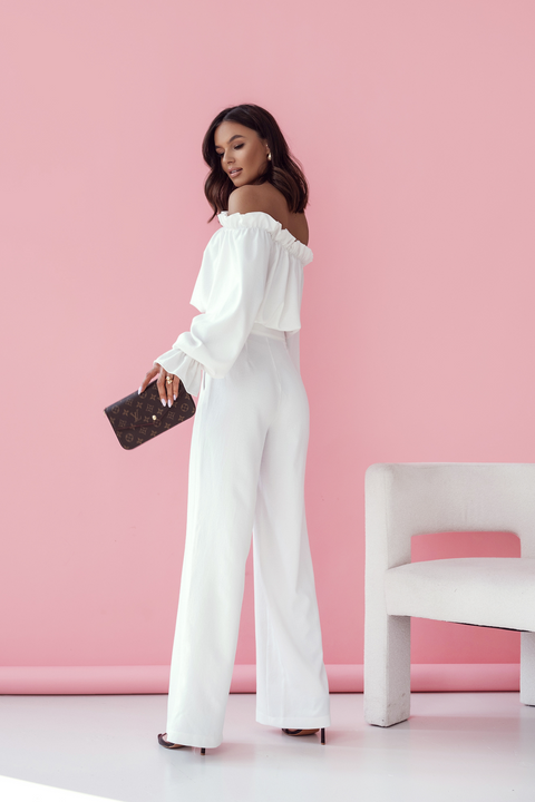 Leinen-Set Bluse & Hose MIA – Ecru