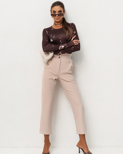 LA BALANCIA | SHIRA Langarmbluse | Brown Flowers
