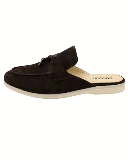 HOLLERT | Loafer aus Kalbsveloursleder mit Tassel-Detail | Braun | Herren