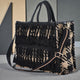 Cristina 20 – Große Shopper - Tasche mit Hahnentrittmuster und Besatz - ModeEcho