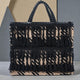 Cristina 20 – Große Shopper - Tasche mit Hahnentrittmuster und Besatz - ModeEcho