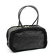 Black shearling-trimmed handbag with embossed ST-HONORE PARIS logo, luxury designer accessory