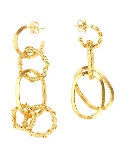 EARRING WITH CHAIN RINGS