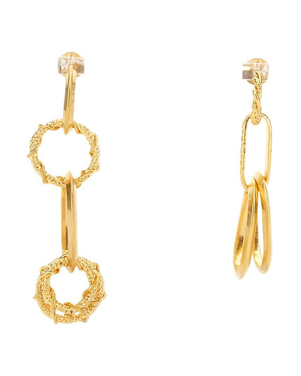 EARRING WITH CHAIN RINGS