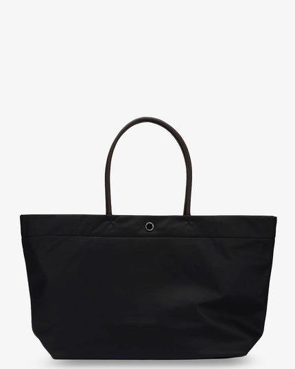Ella Twist nylon shoulder bag with maxi front logo patch