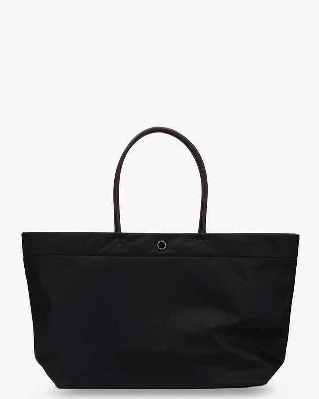Ella Twist nylon shoulder bag with maxi front logo patch