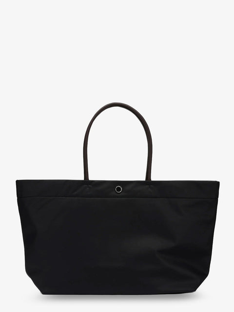 Ella Twist nylon shoulder bag with maxi front logo patch