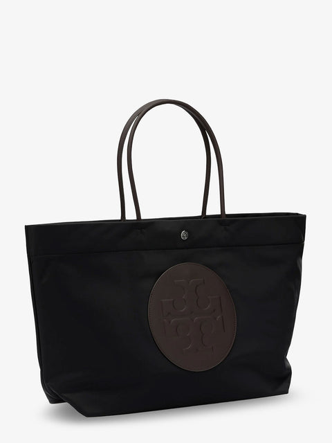 Ella Twist nylon shoulder bag with maxi front logo patch