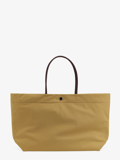 Ella Twist nylon shoulder bag with maxi logo patch on the front