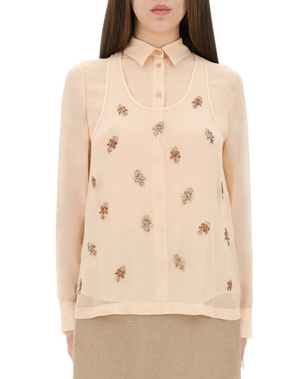 EMBROIDERED GEORGETTE TOP