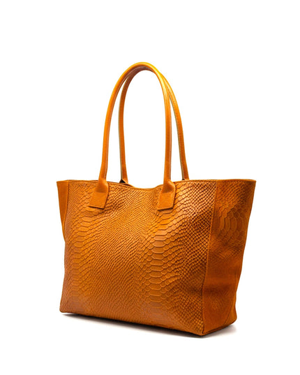 ZEEN | LOLA Schultertasche | Python-Prägung | Orange