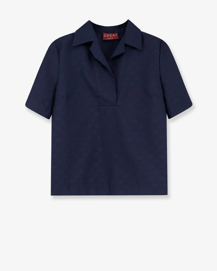 Fabric polo shirt with GG pattern