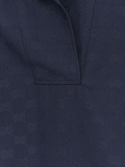 Fabric polo shirt with GG pattern